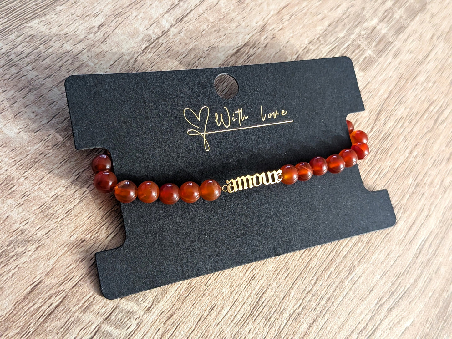 Bracelet "amour" cornaline