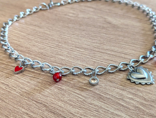 Collier breloques cornaline