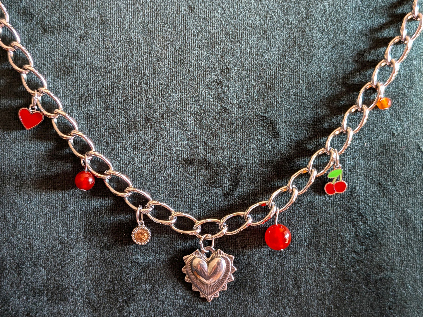 Collier breloques cornaline