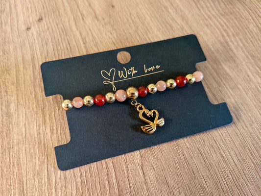 Bracelet "Liv" pierre de lune orange et cornaline