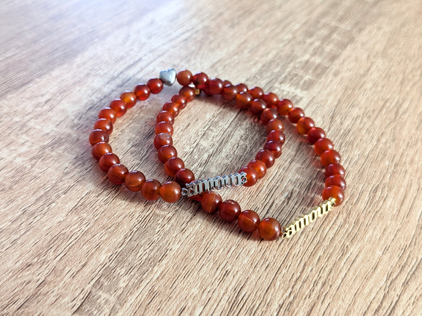 Bracelet "amour" cornaline