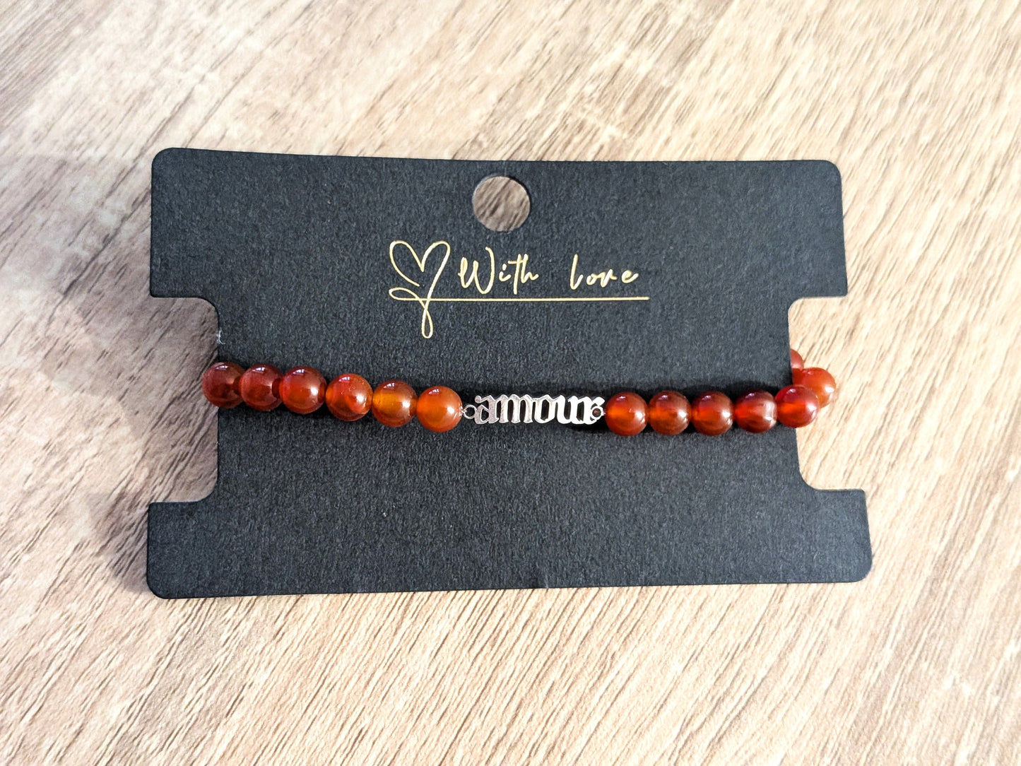 Bracelet "amour" cornaline
