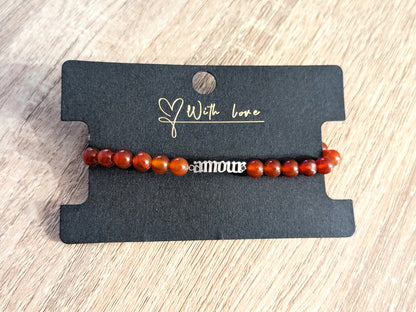 Bracelet "amour" cornaline