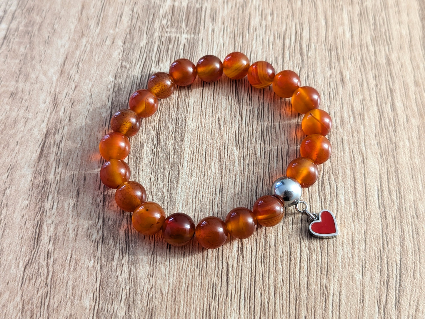 Bracelet "cœur" cornaline