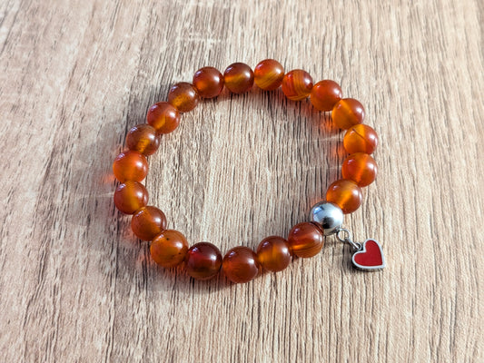 Bracelet "cœur" cornaline