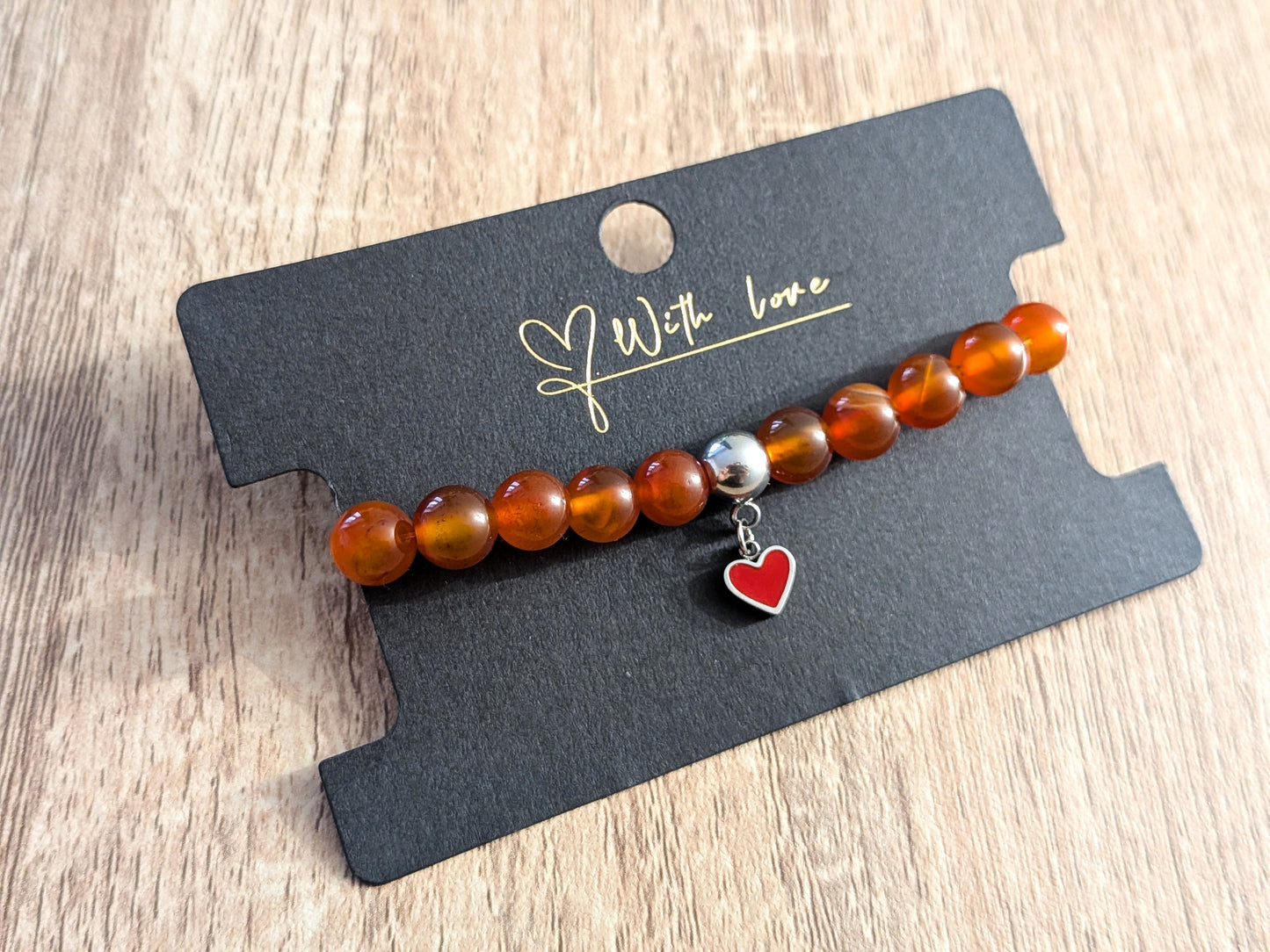 Bracelet "cœur" cornaline