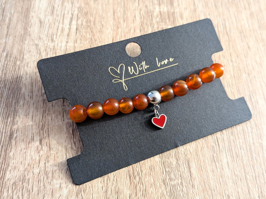 Bracelet "cœur" cornaline