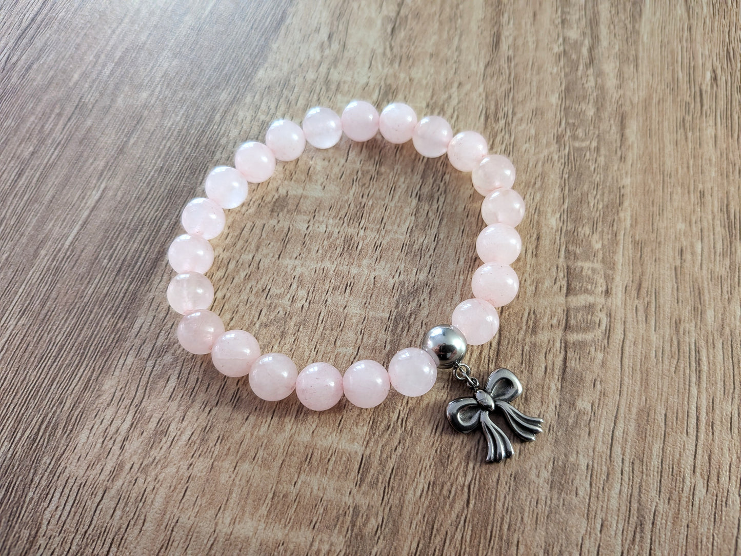 Bracelet "nœud" quartz rose