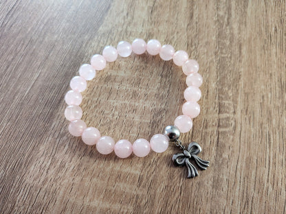 Bracelet "nœud" quartz rose
