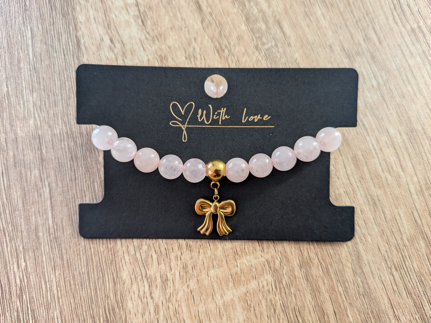 Bracelet "nœud" quartz rose