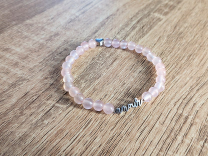 Bracelet "amour" quartz rose