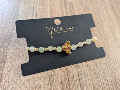 Bracelet "abeille" jade de Chine et citrine