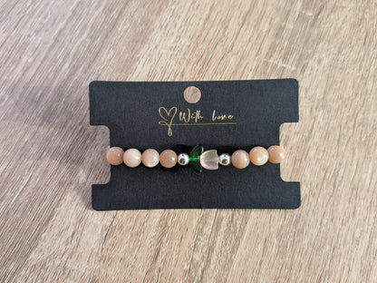 Bracelet "Tulipe" pierre de lune orange